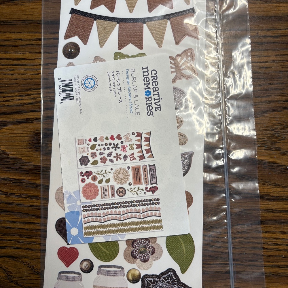 Creative Memories Burlap & Lace Designer Stickers